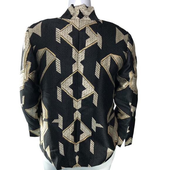 Chicos Women Size 2 US 12 Egyptian Sophisticate Persias Jacket Metallic Jacquard - Picture 8 of 16